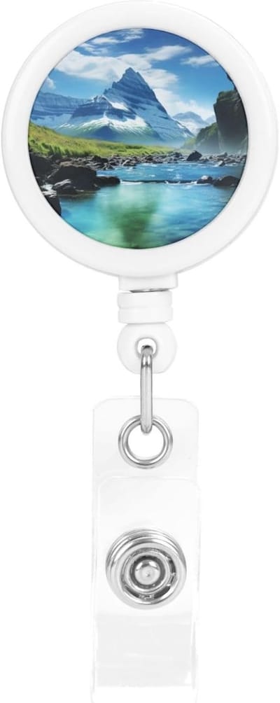 Badgehouder Intrekbaar - ID Kaarthouder - Snelle Toegang - Roterende Clip - 3 cm Diameter - Wit