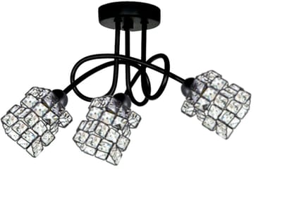SPELL Kristallen Plafondlamp Zwart - 3xE27, 50cm Breed