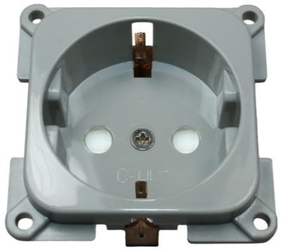 Wandcontactdoos 230V C-line Grijs
