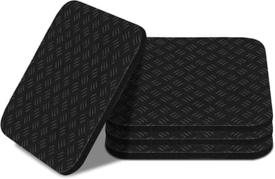Loopbandmat Siliconen - Vloerbeschermer Fitness - Thuisfitness Apparatuur - Schokabsorberend Antislip - 4 Stuks 10x10cm - Zwart