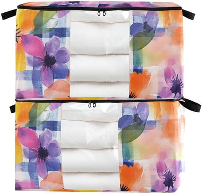 Opbergboxen Onder Bed - Kleding Opbergers - Ruimte Maximaliseren - Grote Capaciteit - 2 Stuks 60L/95L - Buffalo Plaid