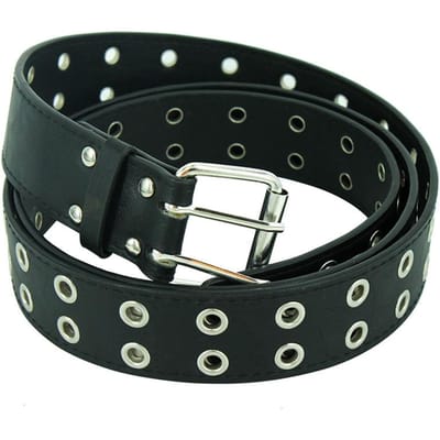 Ceinture Chaîne Punk Élégante pour Femmes Ajustable Coupe Noire Œillet Simple Boucle Métallique Ceinture de Taille en Cuir pour Hommes Pour Jean 110cm noir