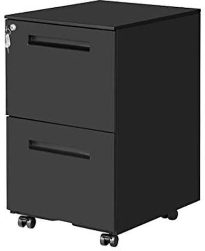 Metalen Archiefkast met Slot en Wieltjes voor Kantoor - 2 Laden, Volledig Gemonteerd (52 x 39 x 60 cm)