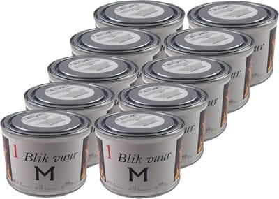 10x tuinfakkel vuur verlichting in blik - 11 x 7 cm - 4 branduren- zweedse fakkel - vuurblik - tuinkaars/outdoor kaars - tuinverlichting/tuindecoratie