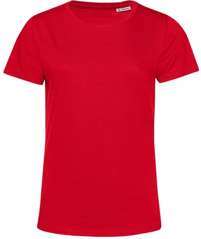 B&C Dames/dames E150 Organic T-Shirt met korte mouwen (Rood)