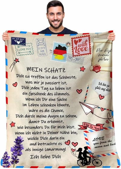 Luxe Gepersonaliseerde Fleece Plaid voor Geliefde of Partner - Warm Cadeau voor Valentijn of Jubileum