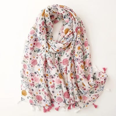 Dames Sjaal Klassieke Print Dames Stola's Katoen Gevoel Zacht Oversized Hijabs Nek Hoofdband Kwastje Foulard gray