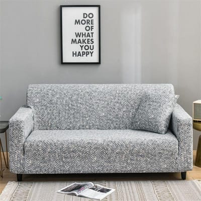 1 st. Stijlvolle Stretch Bankhoezen met Bloemenprint en Elastische Band Meubelbeschermer voor Slaapkamer Kantoor Woonkamer Huisdecoratie 1pc Single set gray