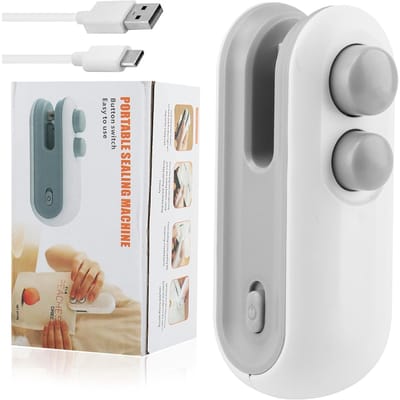 Mini machine à sceller les sacs chauffants USB, portable, pour collations, usage domestique, rechargeable, scelleuse sous vide, sac en plastique, clip de scellage thermique gray