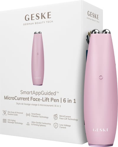 GESKE | SmartAppGuided™ MicroCurrent Face-Lift Pen | 6 in 1 | Tools voor huidverzorging | Anti-aging apparaat | Facelift | Jonge huid zonder rimpels | Gezichtsapparaat