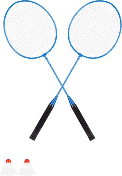 Rebel Active - Badminton Set - Metalen Raketten - Nylons Shuttles - Blauw