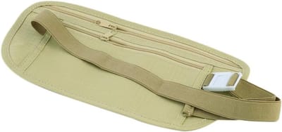 Verstopte Geldriem voor Reizen, Slimme Veiligheidsheuptas voor Paspoort, Geld en Sleutels, Ideaal voor Vakanties en Avonturen, Khaki, One Size