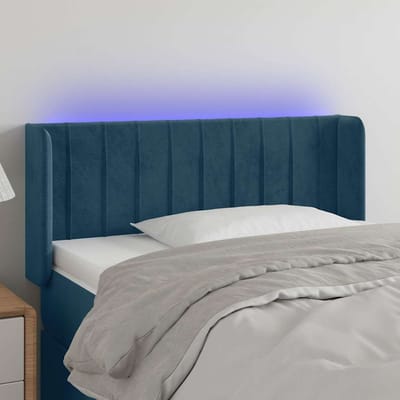 vidaXL - Hoofdbord - LED - 103x16x78/88 - cm - fluweel - donkerblauw