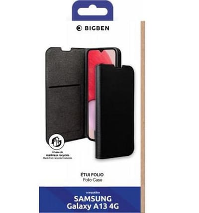 Bigben Connected, Hoesje geschikt voor Samsung Galaxy A13 4G - Folio Wallet met Kaarthouders & Videostandaard, Zwart