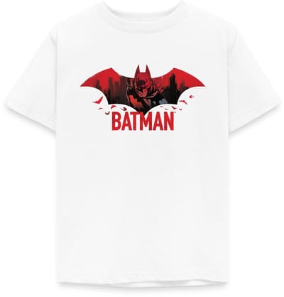Batman Met Vleermuizen En Rood Batman-Logo T-Shirt Kinderen