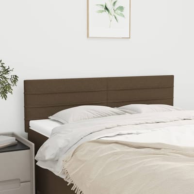 vidaXL Hoofdborden 144x5x78/88 cm stof donkerbruin