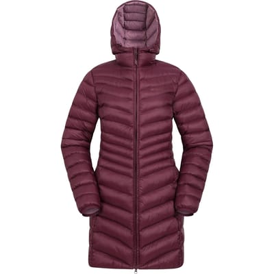 Mountain Warehouse Dames/Dames Florence lange gewatteerde jas (Bourgondië)