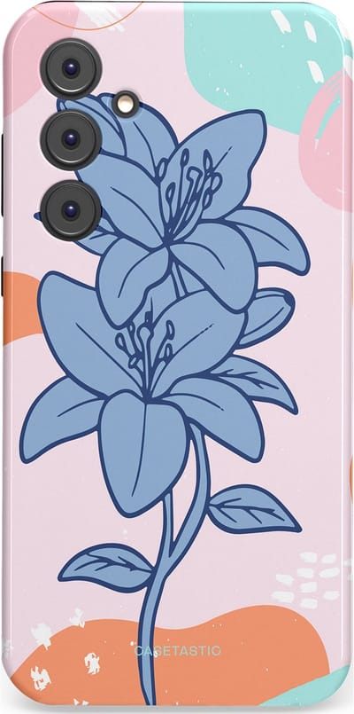 Casetastic hoesje geschikt voor Samsung Galaxy A35 - Dubbellaagse bescherming - Roze Paarse Lelie Bloemen - Fashion Case - Wit Perzik Lichtblauw Mintgroen