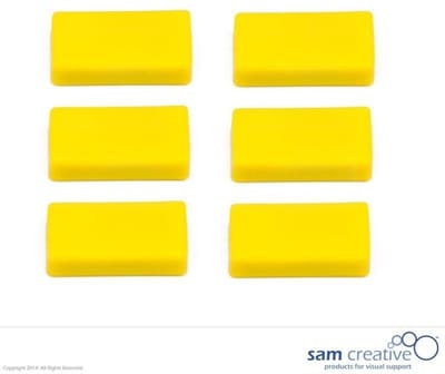 Sam Creative Whiteboard Magneten - Rechthoekig - 12x24 mm - Geel - 6 stuks