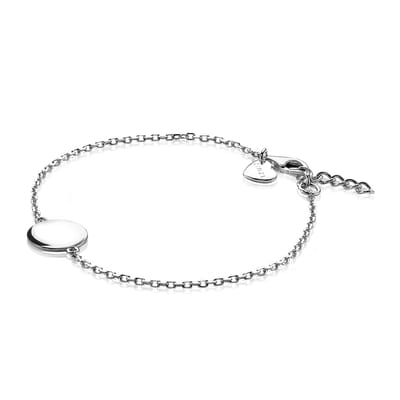 Zinzi zilveren armband rond plaatje 17-19cm ZIA1306
