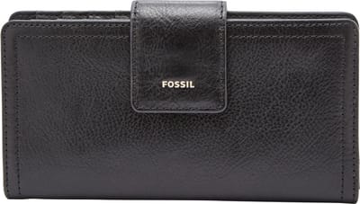 FOSSIL Portemonnee Logan RFID Tab Clutch Black Zwart