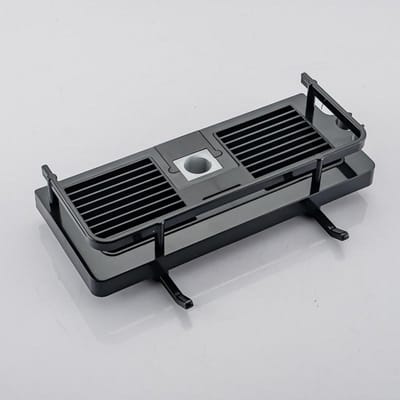 Organisateur multifonction de décoration de maison, tige de levage de salle de bains, support amovible sans perçage, porte-savon, étagère de douche, plateau de rangement noir