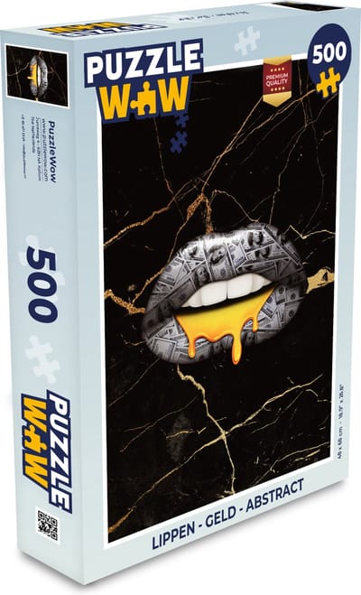 Puzzel Lippen - Geld - Abstract - Legpuzzel - Puzzel 500 stukjes