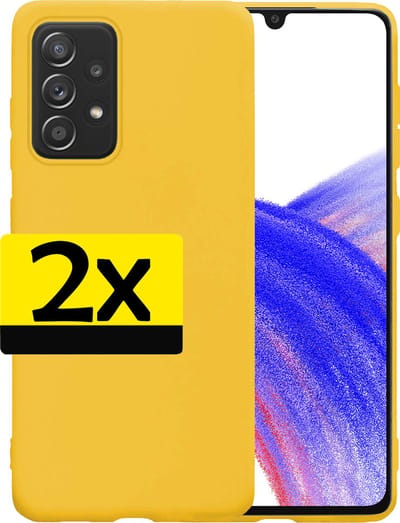 Hoesje - 2 Stuks - Geschikt voor Samsung Galaxy A33 - Sterk & Shockproof - Case Siliconen - Back Cover - Telefoon Hoes - Telefoonhoesjes - Geel