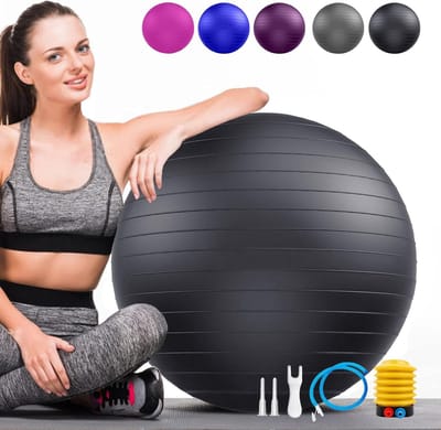 Grote Zachte Gymnastiekbal met Burst Protection voor Ergonomisch Zitten, Fitness en Balansoefeningen, Inclusief Pomp voor Zwangerschap en Gymnastiek