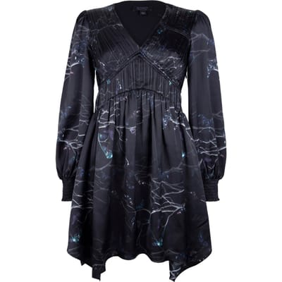AllSaints Esta Angelica Dress Black Size: 4 | Mini Dresses Outlet | Dames | Zwart