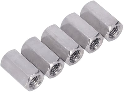 Store_7 - Zeskantkoppelingsmoer - Metrisch - Roestvrij staal - Zilver - M12 x 1,75 - 5 stuks geschikt voor diverse toepassingen