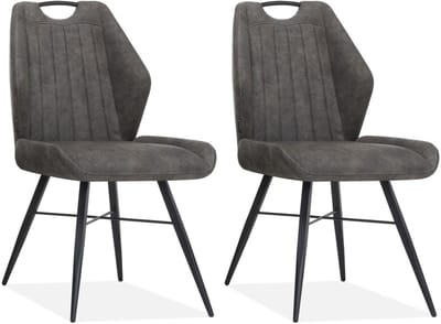 Eetkamerstoel Torro luxor kleur: Antraciet (set van 2 stoelen)