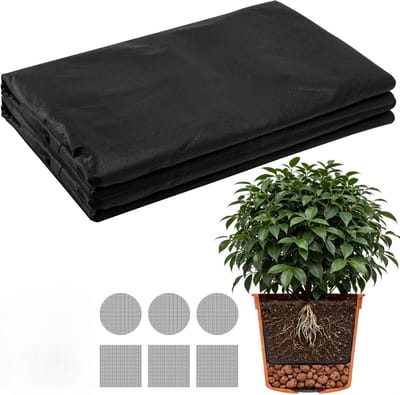 Filterdoek voor Plantenpotten - 1m x 1.6m - Worteldoek met Drainage Rooster - Op Maat te Knippen - Tegen Onkruid