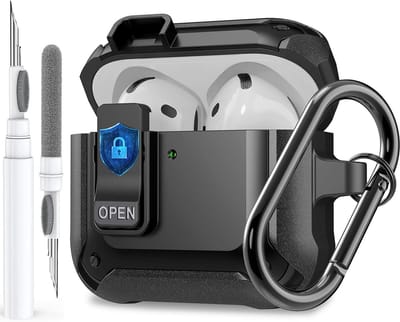 Airpods 4 Hoesje - Beschermhoes iPod 4 - Bescherming Hoofdtelefoon - Met Beveiligingsclip - N.v.t. - Zwart