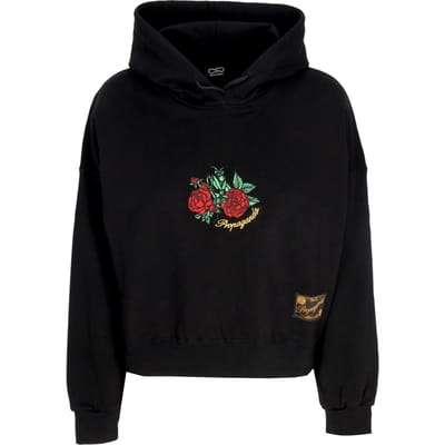 Vrouwen korte Hoodie W Mantis Croptop Hoodie Zwart