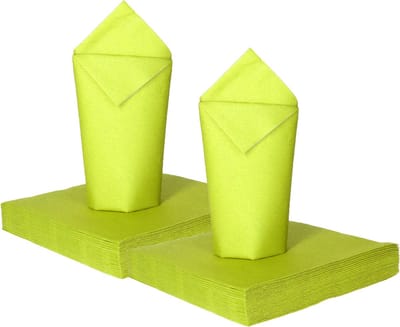 Givi Italia Feestelijke servetten - 50x - limegroen - 2 laags - 33x33cm