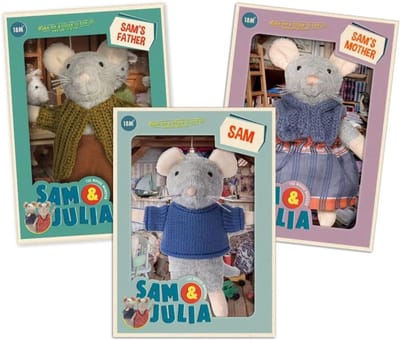 Pluche Muizen Set - Knuffel Familie - Verhalen Spelen - Originele Karakters - 11 en 12 cm