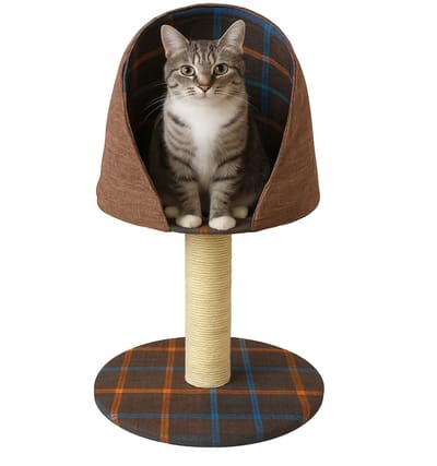 Nobleza Krabpaal voor Katten - Kattenmeubel met Ligplek en Mandje - 55 cm - Bruin
