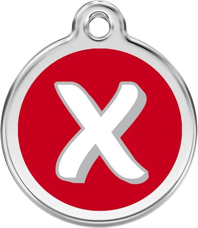 Red Dingo Hondenpenning 20 mm letter X