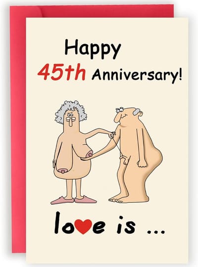 Grappige 45e Verjaardagswenskaart voor Man en Vrouw - Groot Formaat, Uniek Cadeau