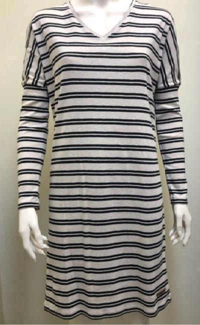 Moscow Off-White/ Zwart - Dress/ Jurk- Maat L