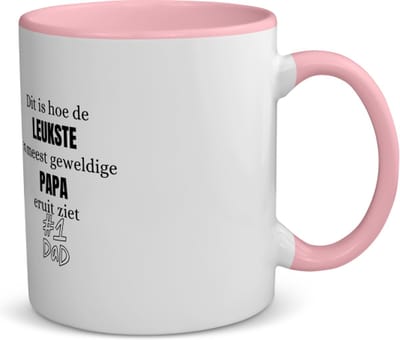 Akyol - dit is hoe de leukste en meest geweldige papa eruit ziet koffiemok - theemok - roze - Vader - papa - vaderdag - cadeau - verjaardag - opa - 350 ML inhoud