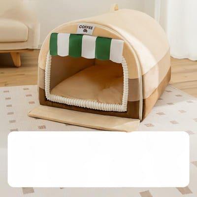 Geel Contrasterende Kleur Gebogen Huis Middelgrote en Grote Hond Shiba Inu Grote Ruimte Huisdier Hond Benodigdheden M:40*35*35cm