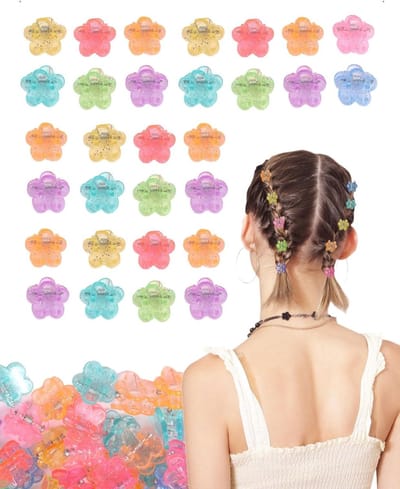 30 Stuks Mini Haarspeldjes met Kleurige Bloemen voor Krullen, Staarten en Buns - Haaraccessoires voor Feestjes en Casual Look