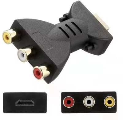 2 stuks - HDMI-Male naar 3-RCA-Video-Audio - Adapter-AV-Component-Converter voor DVD-Projector - Vergulde Adapter - Universeel - CHPN