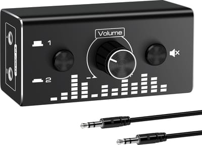 NÖRDIC SGM-224 Audio Switch - 3,5mm Jack - 3,5mm AUX - 2 In 1 Out, 1 In 2 Out - Zwart