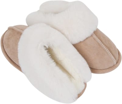 longziming -Dames Pluche Pantoffels met Memory Foam – Zachte Slip-On Huisslippers met Antislipzool – Lichtbruin – M38/39