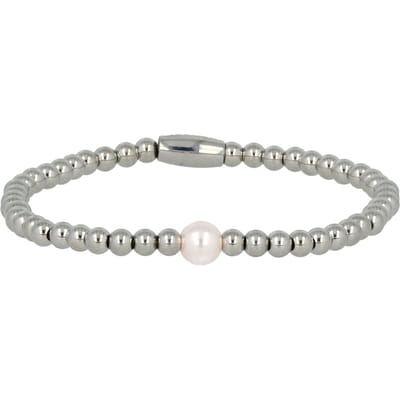 My Bendel - Zilverkleurige Armband met Roze Parel Voor Geluk - met Luxe Cadeauverpakking | Sieraden Voor Dames