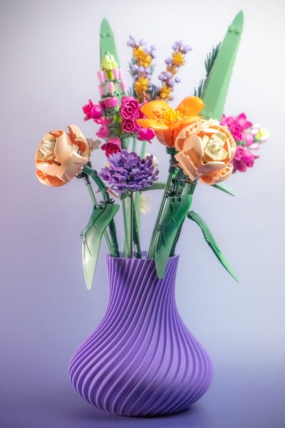 Vaas met bloemen houder geschikt voor botanical bloemen - Paars - Maerc Design