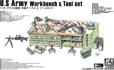 AFV Club Modelbouwpakket Militaire voertuigen - 35302 U.S Army Workbench - Tool set Plastic - 1:35 - Modelbouw